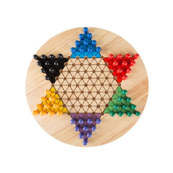 Toy Time Chinese Checkers Game Set with 11-inch Wooden Board and Traditional Pegs, for Adults and Kids 138064UFU - main